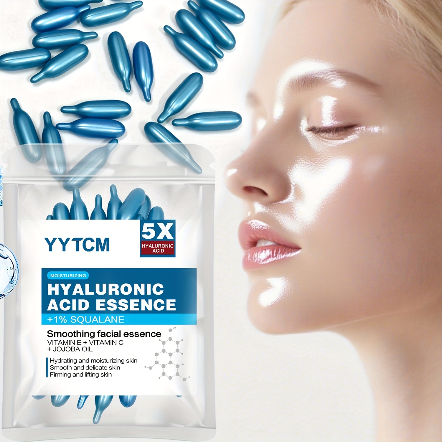 Korean Skincare Routine - Hyaluronic acid deep moisturizing capsule essence,