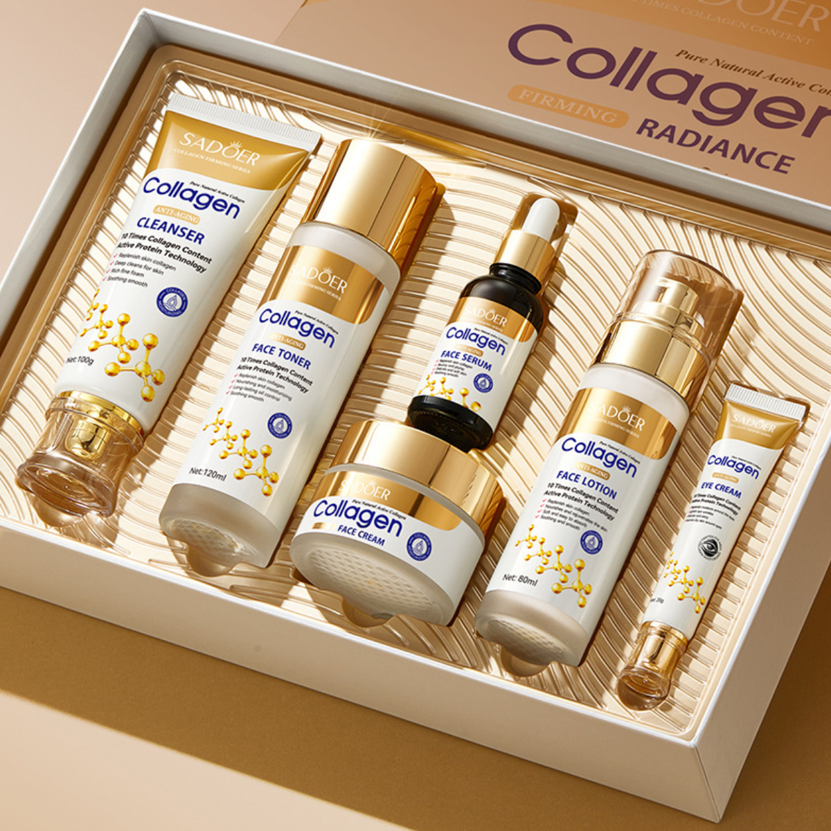 Korean Skincare Routine - Collagen Firming Radiance 6-Piece Set -