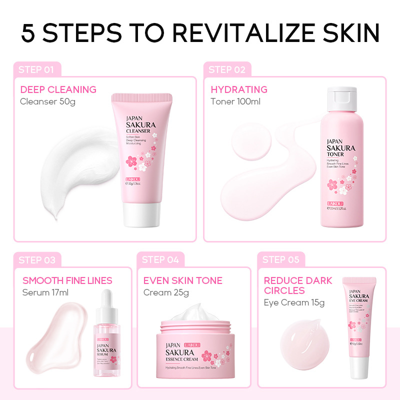 LAIKOU Sakura 5pcs Skin Care K - Korean Skincare Routine avis et prix