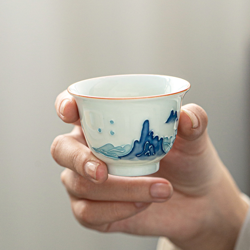 Hand-painted Kung Fu Tea Cup,  - Celadon Ceramic Cup avis et prix
