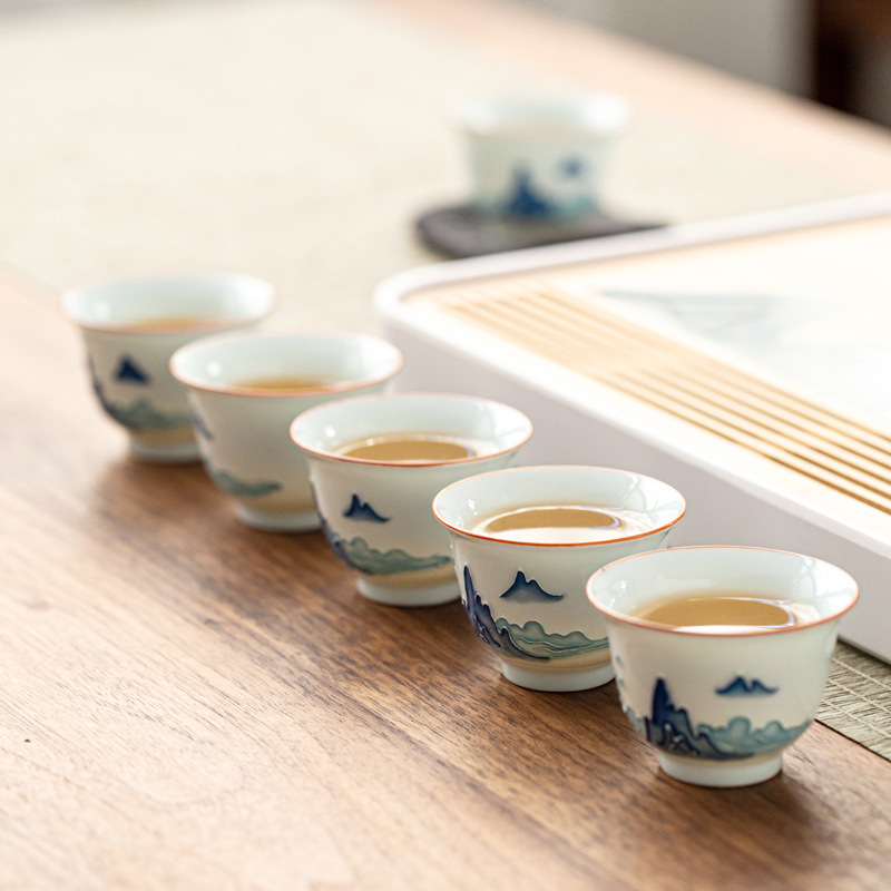Hand-painted Kung Fu Tea Cup,  - Celadon Ceramic Cup avis et prix
