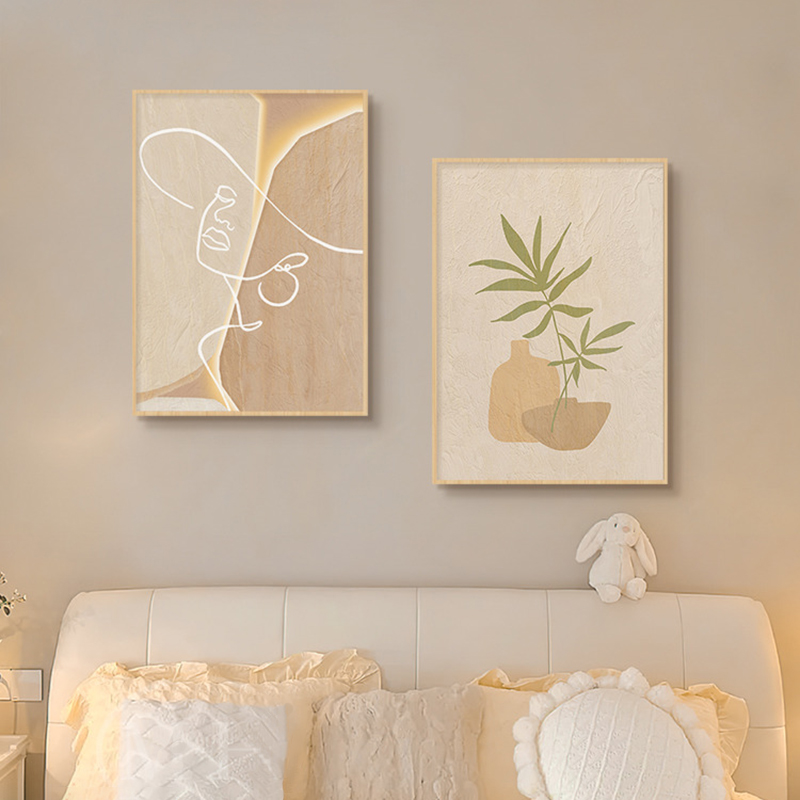 Wooden Cream Style Abstract Li - Korean Lifestyle Aesthetic avis et prix