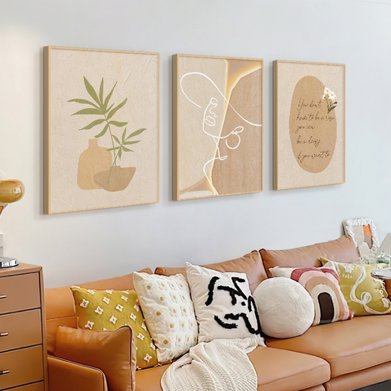 Wooden Cream Style Abstract Li - Korean Lifestyle Aesthetic avis et prix