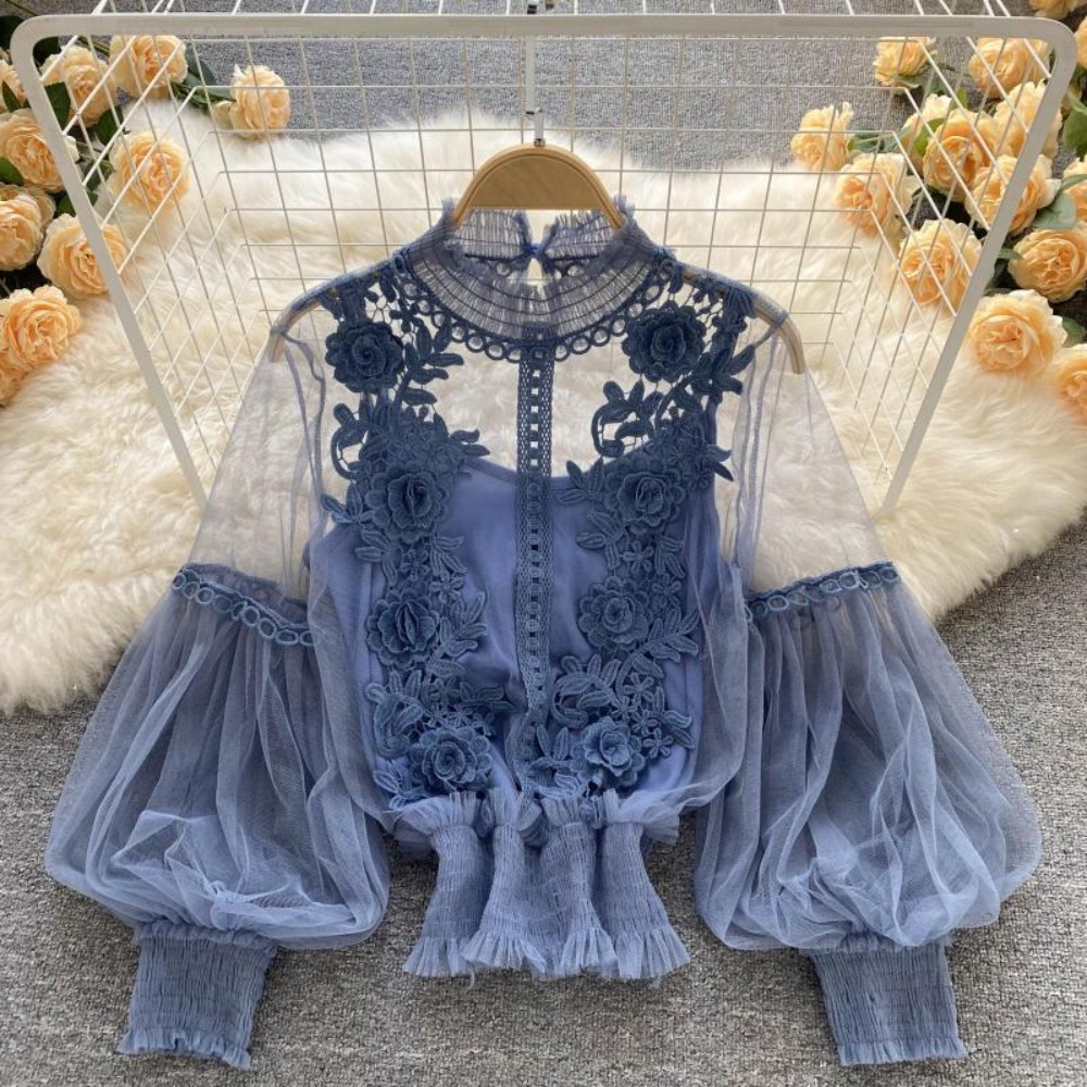 2Pcs/Set Lace Puff Long Sleeve - Korean Lifestyle avis et prix
