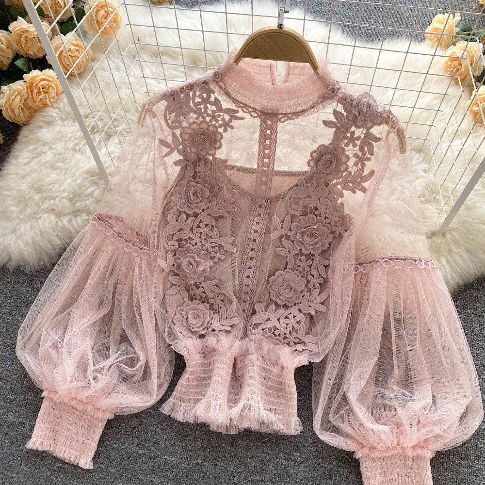 2Pcs/Set Lace Puff Long Sleeve - Korean Lifestyle avis et prix