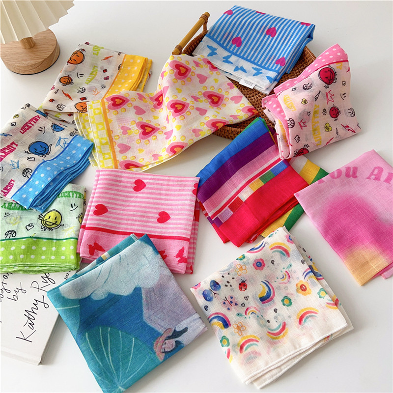 55cm Square Scarves Cotton Lin - Korean Lifestyle avis et prix