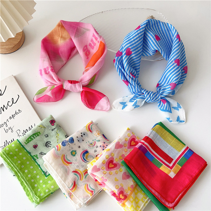 55cm Square Scarves Cotton Lin - Korean Lifestyle avis et prix