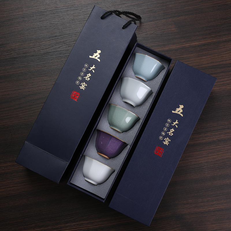 Five Famous Kilns 5 Cups Tea S - Celadon Ceramic Cup avis et prix