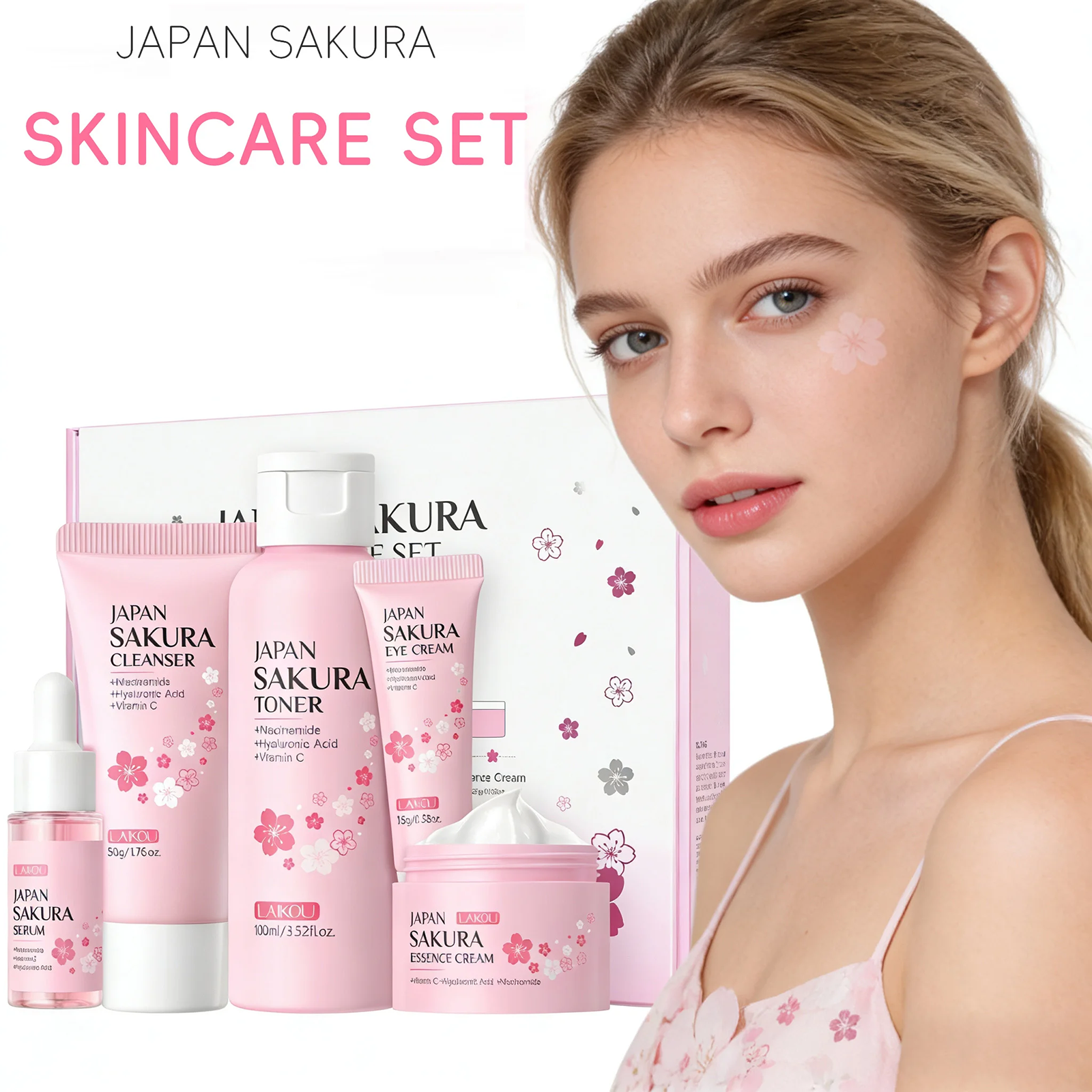 LAIKOU Sakura 5Pcs Skin Care S - Korean Skincare Routine avis et prix