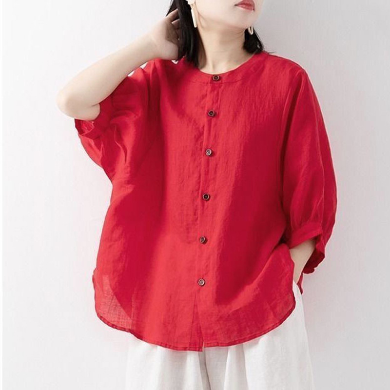 Cotton and linen shirt women's - Korean Lifestyle avis et prix