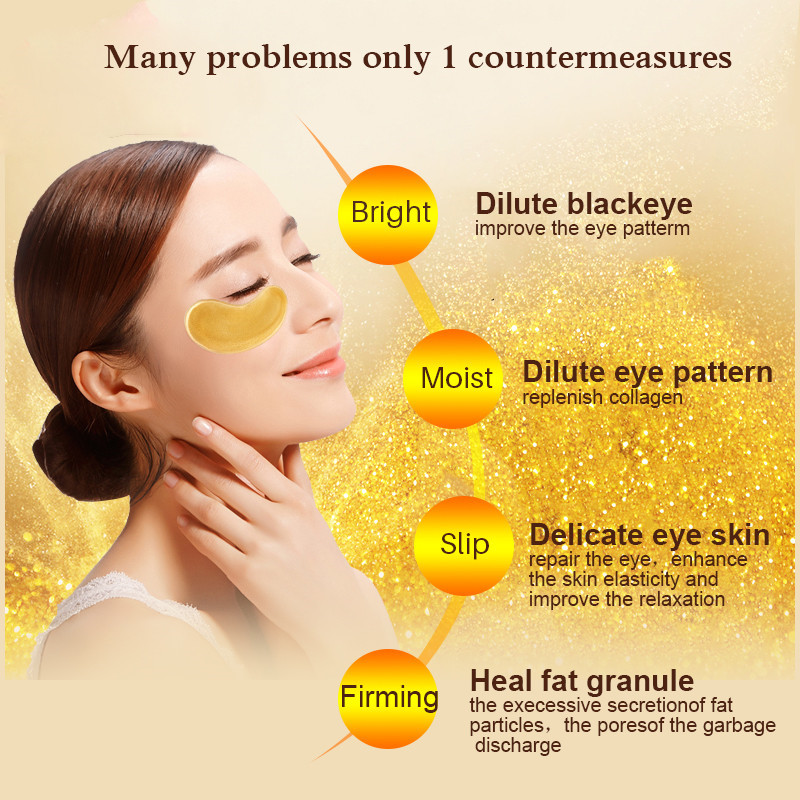 5/10/20/30 Pairs Crystal Gold  - Sheet Mask Collagen avis et prix