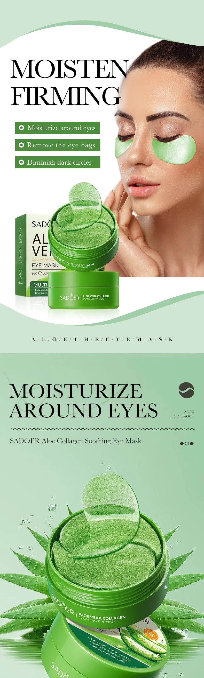 60pcs Aloe Vera Collagen Eye M - Sheet Mask Collagen avis et prix