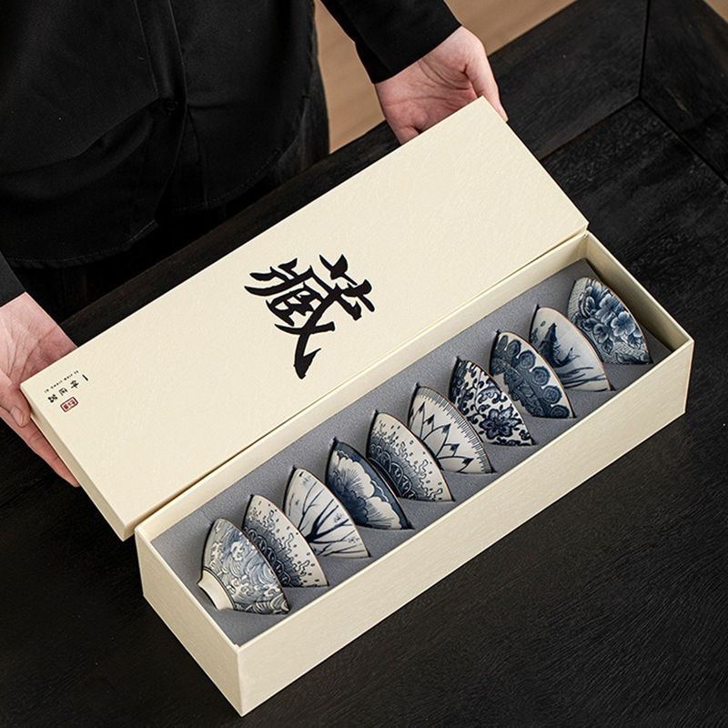 10pcs/box Blue and White Porce - Celadon Ceramic Cup avis et prix
